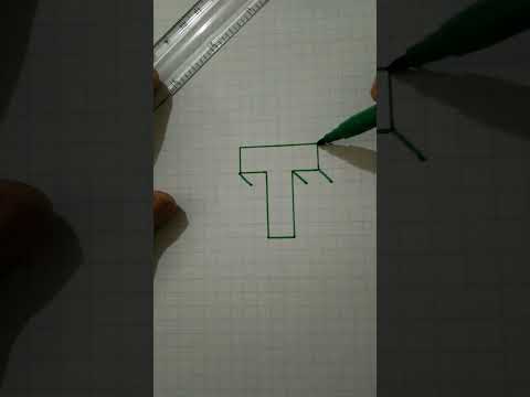 How to Draw 3D Letter T | Drawing 3D Letter | 3D Letter | #youtubeshorts