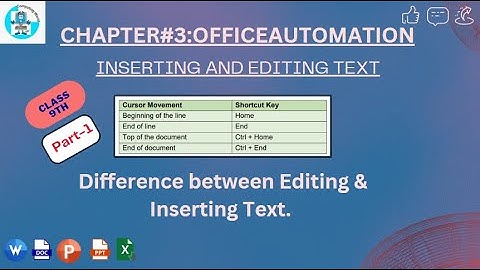 DIFFERENCE BETWEEN INSERTING & EDITING TEXT || INSERTING & EDITING TEXT || CH#3 @ COMPUTING WORLD