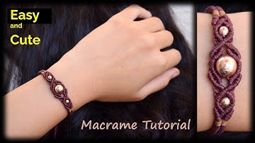 Macrame  Tutorial | DIY Macrame  Bracelet with Bead | Easy and cute | Macrame Pattern