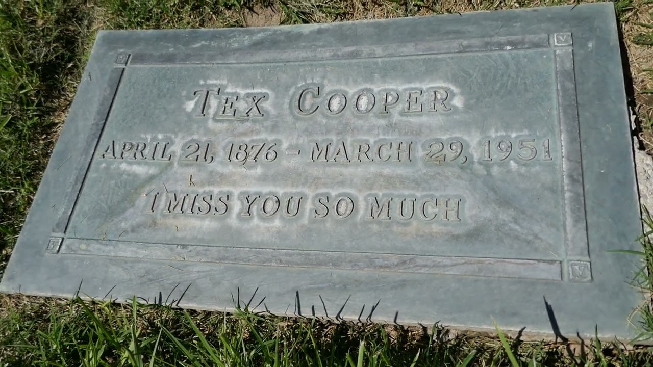 Actor Tex Cooper Grave Valhalla Memorial Park North Hollywood California USA September 7, 2023