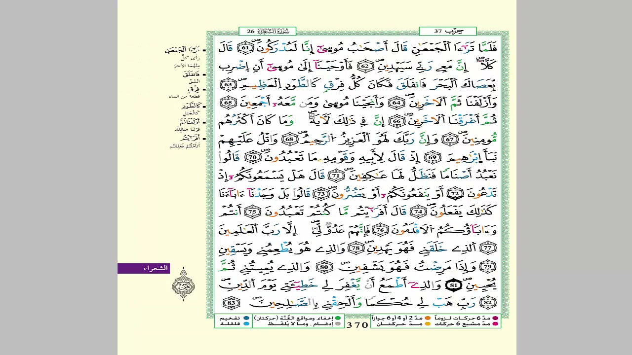 الثمن 7 من الحزب 37  مكرر 7 مرات من المصحف المصور برواية ورش عن نافع للقارئ الشيخ العيون الكوشي