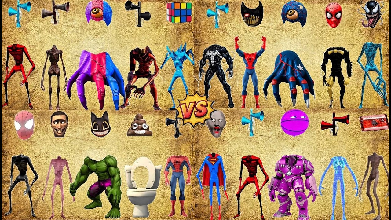 WRONG HEADS SIREN HEAD CAR, GREEN HOUSE HEAD, SCARY HOUSE, SIREN HEAD DOUBLE, SIREN HEAD THUNDERBOLT