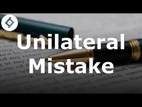 Unilateral Mistake | Contract Law