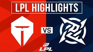 TES vs NIP Highlights | LPL 2025 Split 2 | Top Esports vs Ninjas in Pyjamas