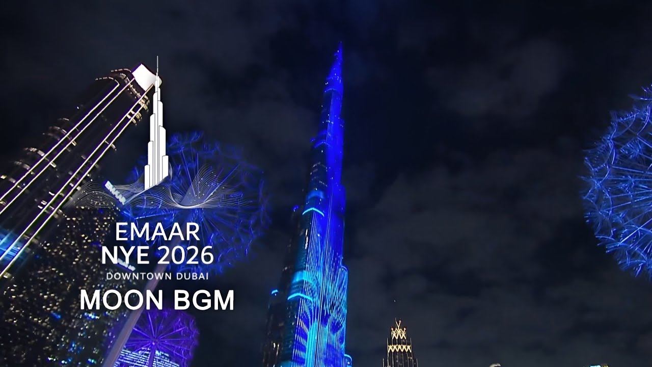 Burj Khalifa Light up Emaar NYE 2026 "MOON" Background music & Soundtrack by Emaar