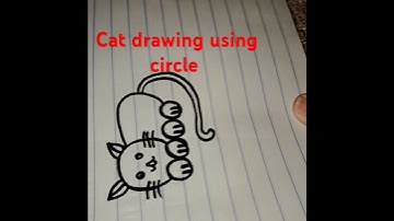 How to draw simple cat from circle #drawing #draw #painting #art #drawcat #shorts #simpledrawing