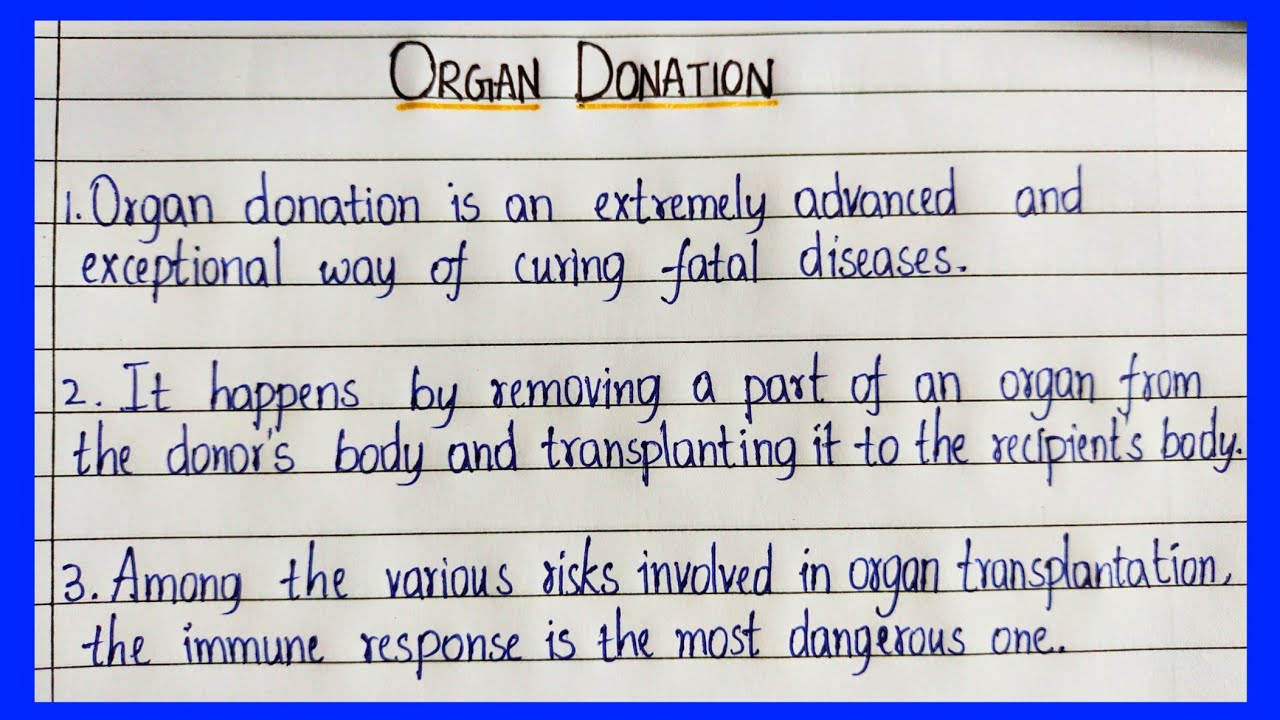 lack of organ donation essay