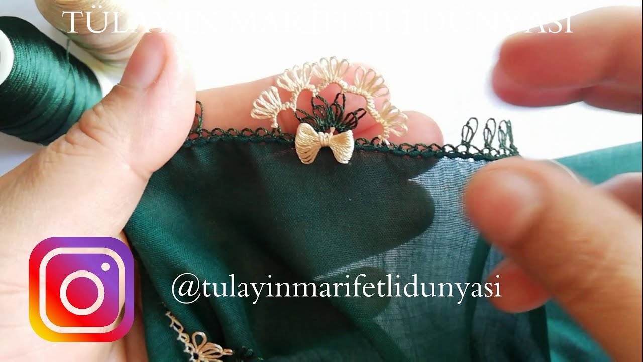 171-) ZÜMRÜT YEŞİLİ DÜZ YAZMAYA GÖSTERİŞLİ VE KOLAY İĞNE OYASI MODELİ 👍