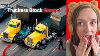 Truckers PUTTING an END to POLICE CHASE | Calli Bear Reaction @Bearformation