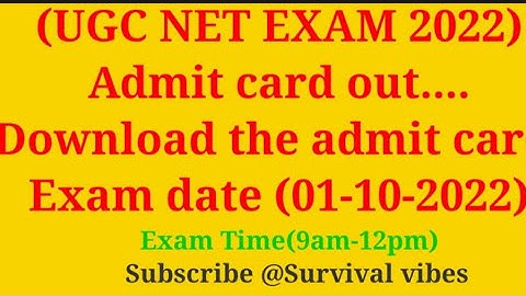 UGC NET EXAM 2022।। Admit card out।।#ugcnet