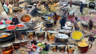 Afghanistan Biggest and Traditional Marriage Ceremony  | Mega Kabuli Pulao Cooking for 15000 People