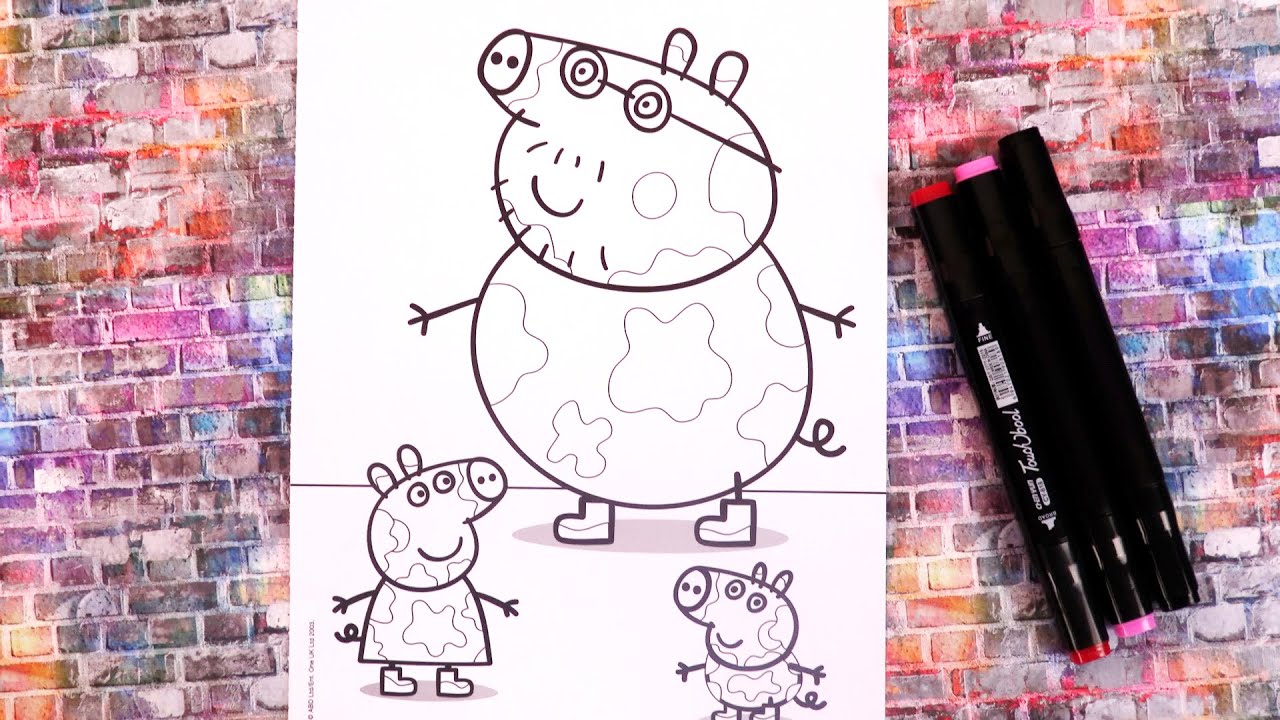 Peppa Pig Joue Dans la Boue Coloriage
