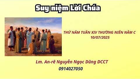 Suy niệm Lời Chúa thứ năm tuần XIV thường niên năm C 10/07/2025 | Lm. An-rê Nguyễn NGọc Dũng DCCT