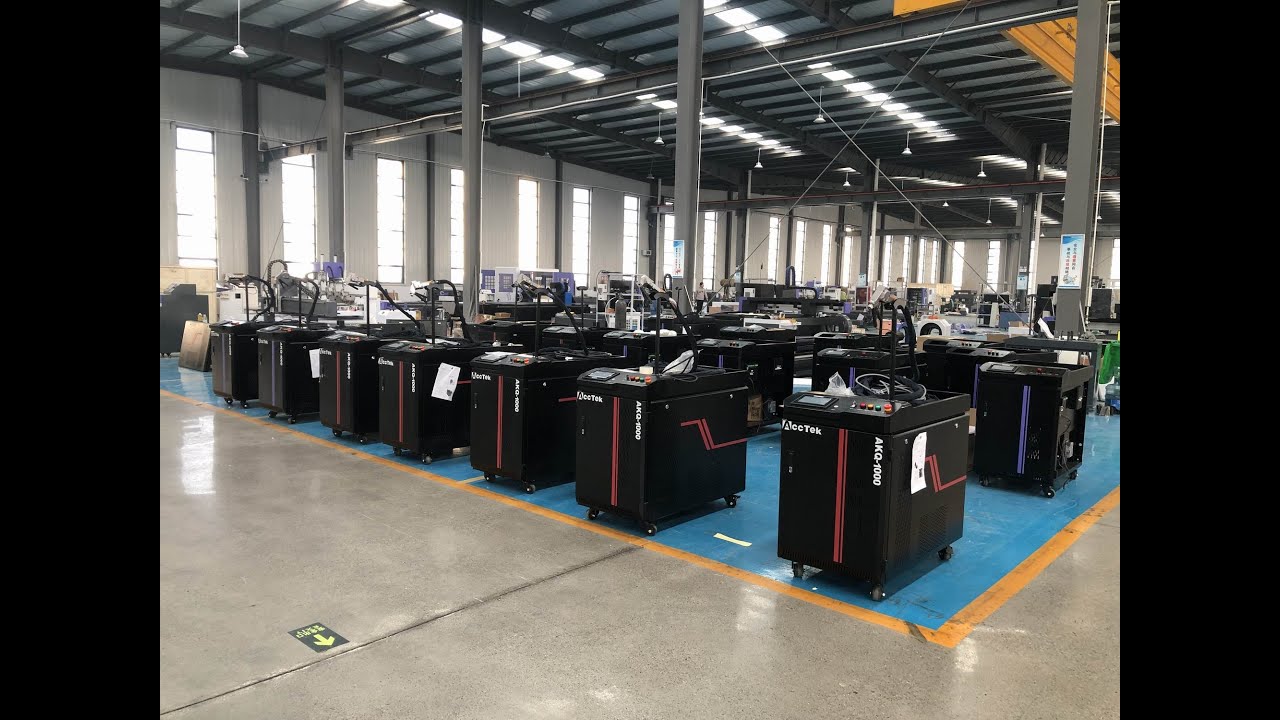 Acctek AKQ1000 fiber laser cleaning machine YouTube