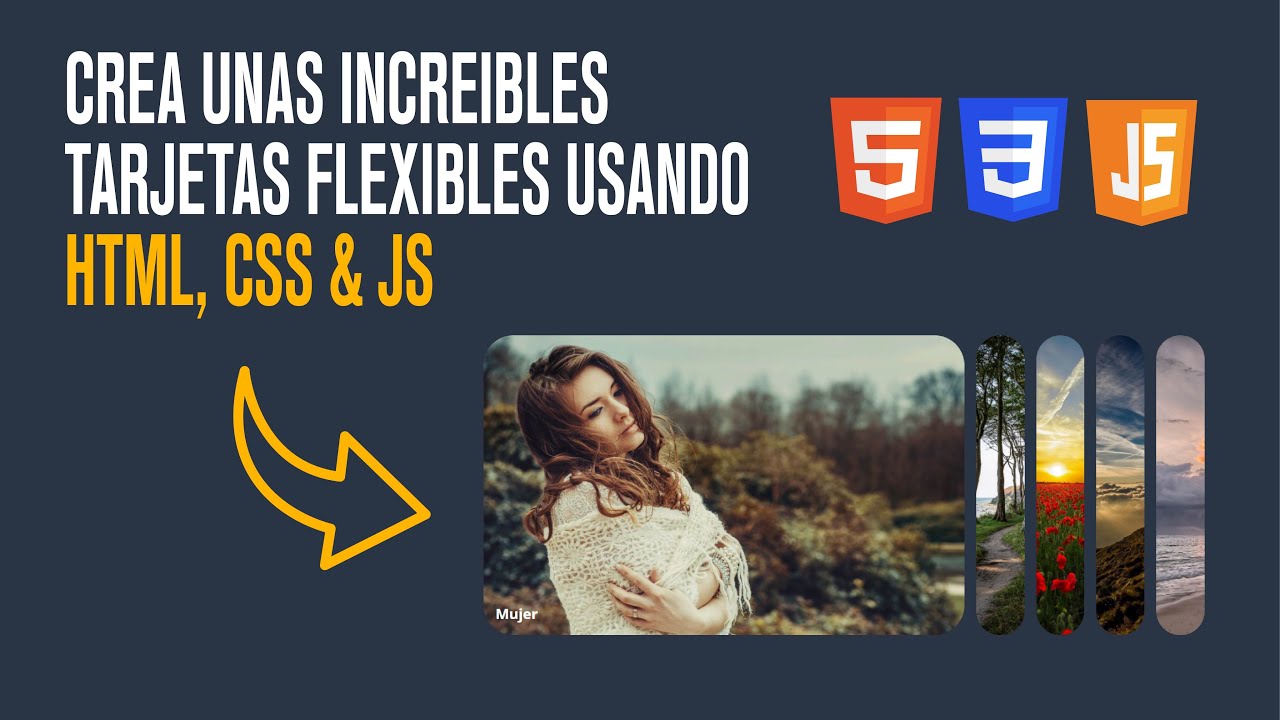 Tarjetas Flexibles con #HTML, #CSS Y #JAVASCRIPT - YouTube