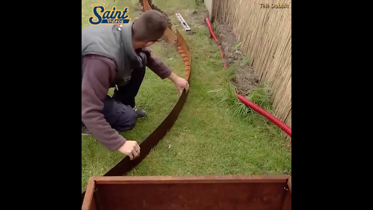 How To Build A Garden Patio With A Decorative Border - YouTube