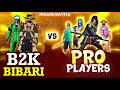 2 vs 4  b2k born2kill  bibari  ff vs real pro players clash squad custom match 