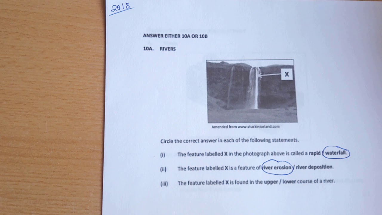 2018 Junior Cert Geography Exam Question Rivers YouTube