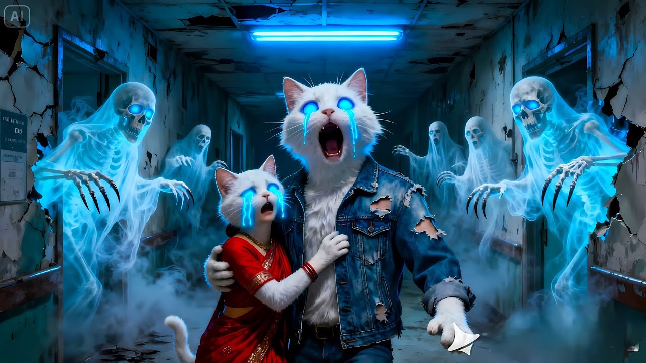 “👻 Cat Couple Trapped in Haunted Hospital | Emotional Horror Scene”