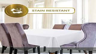 WEALUXE White Tablecloths for Rectangle Tables [60x102 Inch] White Table Clothes for 6 Foot Rectang