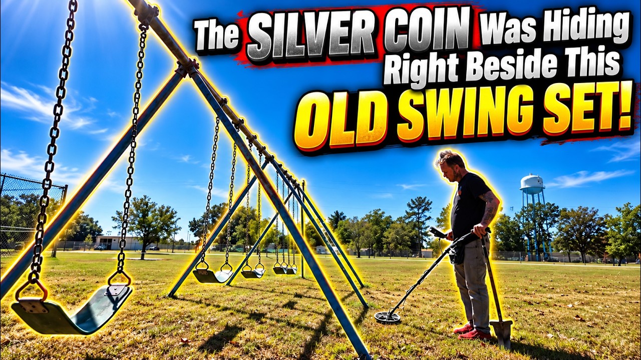 The Silver Coin Was Hiding Right Beside This Old Swing Set!