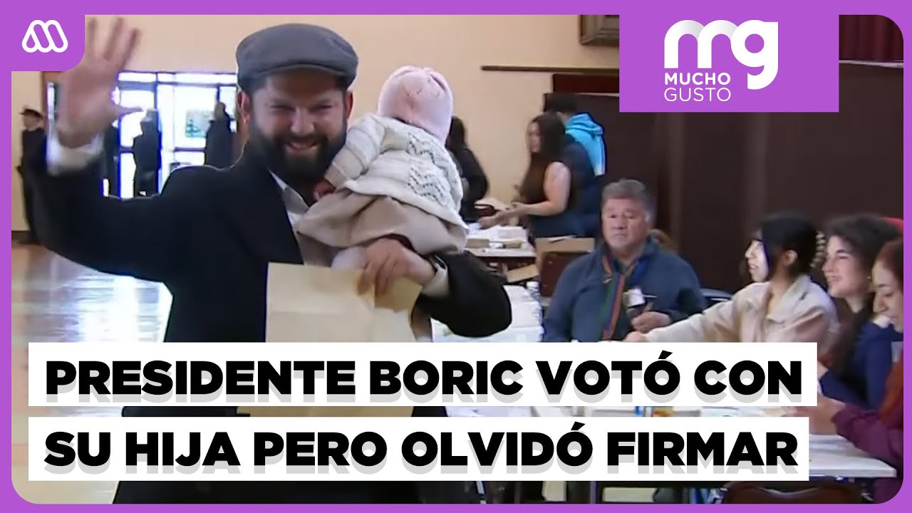 Olvidó firmar: Presidente Boric votó junto a su hija en Punta Arenas ...