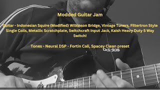 Modded jam - Original Improv on Indonesian Squire with many Mods #solo #fender #squire #guitar #diy