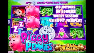 🔥 All Aboard 🚂 Piggy Pennies 🐷 Penny Sleeping Slot Machine Worse Session Ever With My Freeplay 😭 screenshot 5