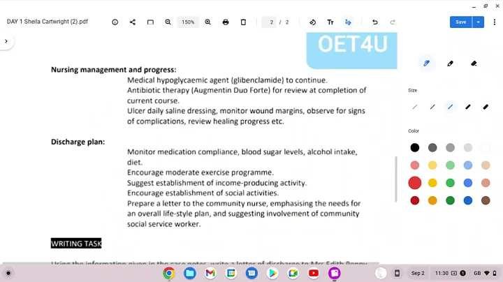 OET WRITING CORRECTION