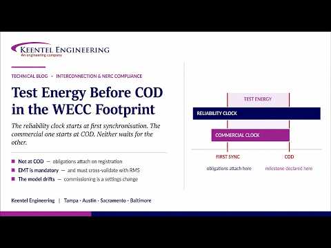 Pre-COD testing and commissioning support in WECC