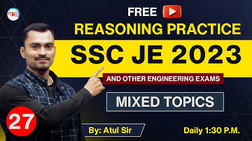 Reasoning For SSC JE 2023 | MIXED TOPICS | Reasoning Practice For SSC JE 2023  By Atul Sir