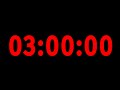 3 Hour Silent Focus Timer | Minimalist No Sound  | Red Big Numbers Timer