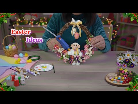 DIY New Easter Wreath ideas from Ordinary materials | DIY Easy Easter craft idea 🐰15