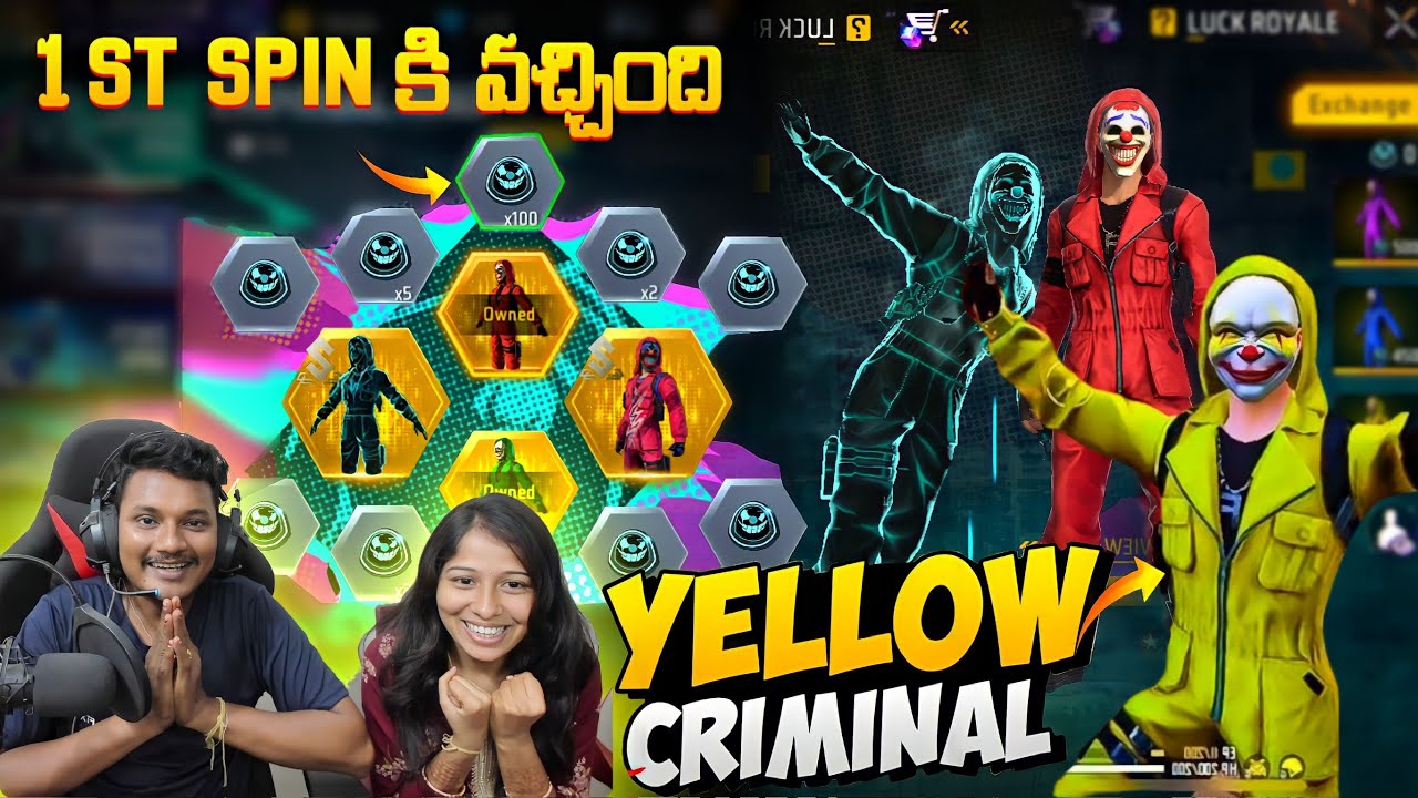 ONE SPIN KI VACHINDA ? YELLOW CRIMINAL | Criminal Ring Event Ff | htg | free fire telugu