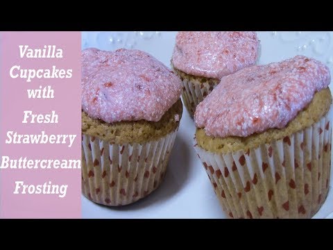 vanilla-cupcakes-with-fresh-strawberry-buttercream-frosting