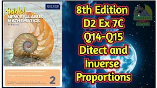 Q14-Q15 || Ex-7C || D2-8th edition || Direct and Inverse proportions || In Urdu/Hindi