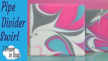 How to make PIPE DIVIDER SWIRL cold process soap making tutorial~ FREE soap calculator download