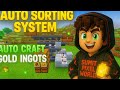 "Minecraft PE 1.21+ Auto Sorting System | Gold Farm Auto Crafting Gold Ingots | MCPE Farm tutorial 
