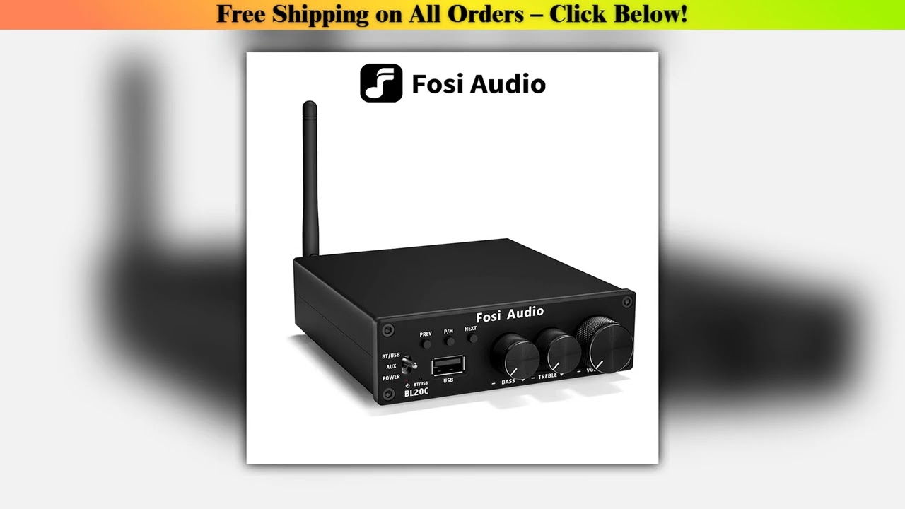 Fosi Audio BL20C Bluetooth 5.0 2.1 HiFi Audio Receiver Amplifier Mini Class D Amp U-Disk Player