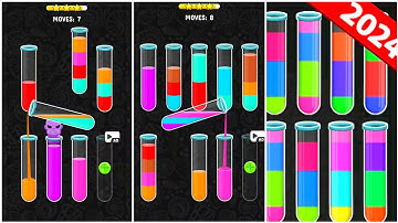 Color Water Sort 3D Gameplay 12 , New Android Games  ios Walkthrough Simulator Think Brain Puzzle