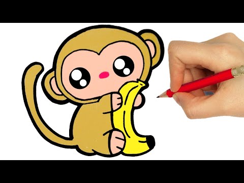 macacos  Cartoon drawings of animals, Monkey drawing easy, Monkey drawing