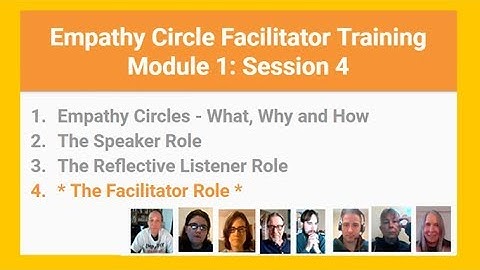 Empathy Circle Facilitator Training: Module 1: Session 4: Facilitator Role (v2)