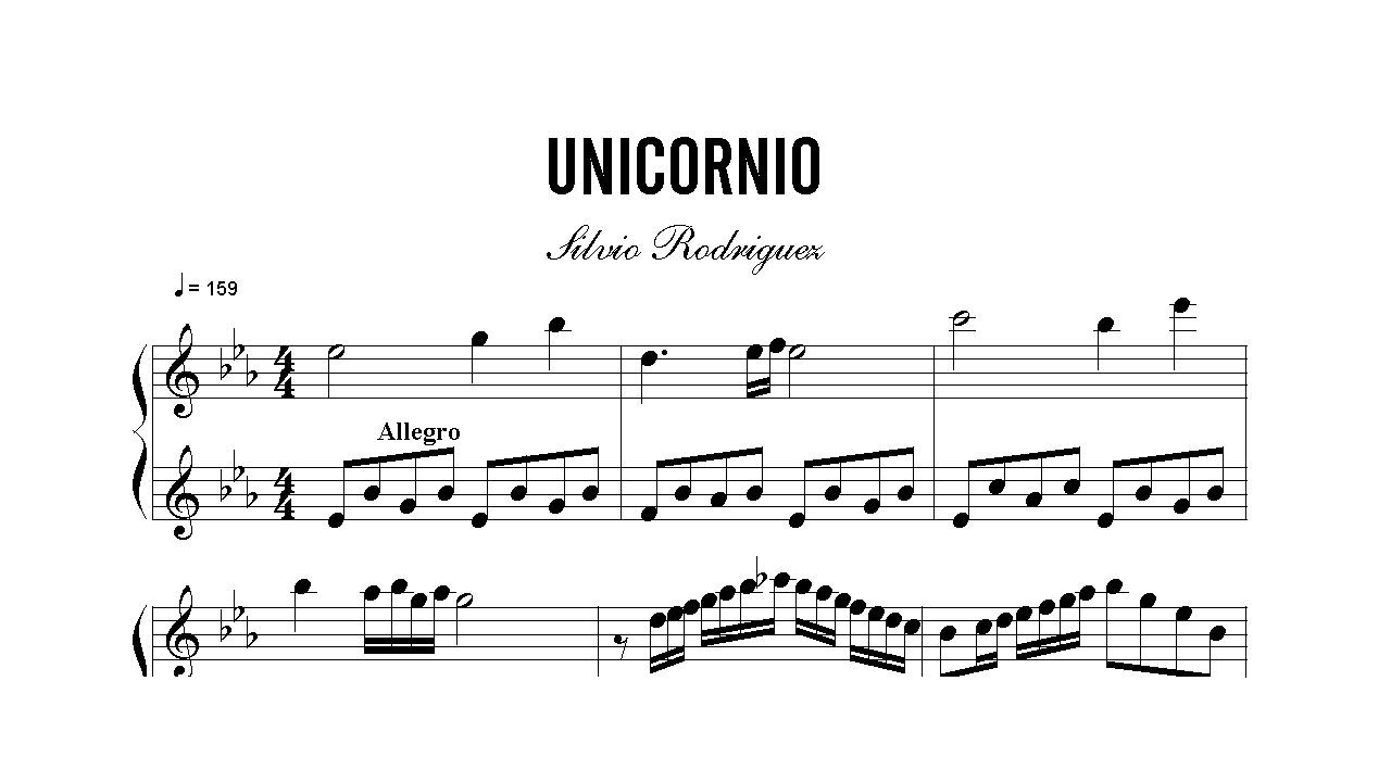 Silvio Rodriguez - Unicornio | Piano Score (Sheet Music)