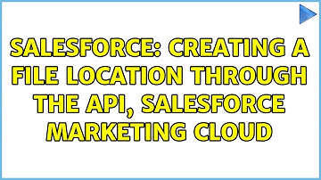 Salesforce: Creating a file location through the API, Salesforce Marketing Cloud