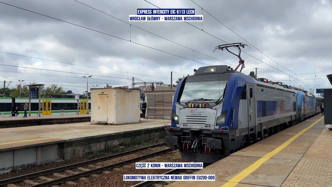 Train Express InterCity EIC 6113 LECH Wrocław Główny - Warszawa Wschodnia 2 z tyłu pociągu rear view