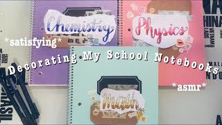 DECORATING My School Notebooks *relaxing* | The Notebook