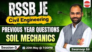 RSSB JE Civil Engineering | Soil Mechanics Previous Year Questions | Soil Mechanics PYQs | Session-3