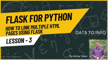 How to Link Multiple HTML Pages Using Flask | Flask For Python | Data To Info