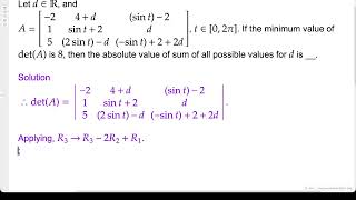 Problem Solving | Linear Algebra | JEE Main 2019