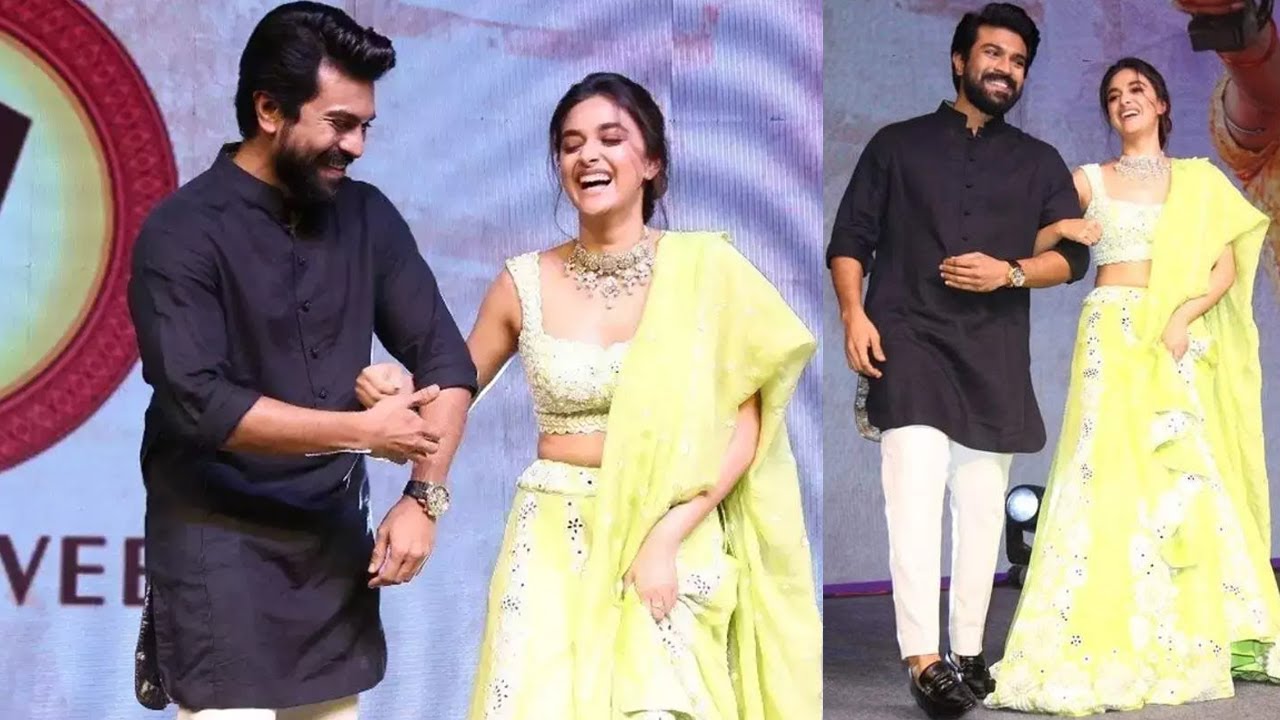 Ram Charan & Keerthy Suresh Dance for Natu Natu Song from RRR Movie ...